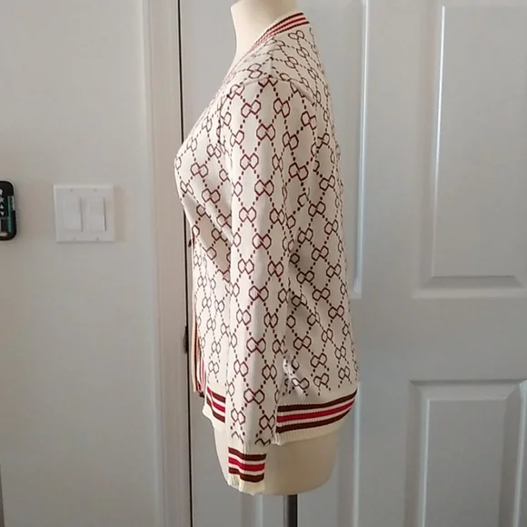 Bow Loop Print Cardigan - Picture 2 of 6